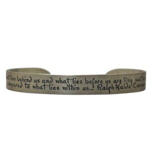 Ralph Waldo Emerson Quote Cuff Bracelet .925 Sterling Silver